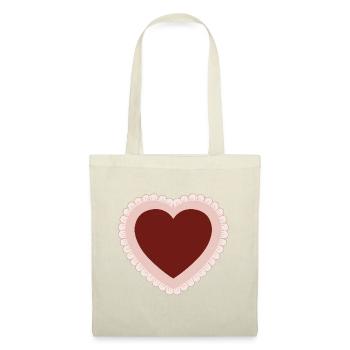Love heart with lace border - Tote Bag - red - Front