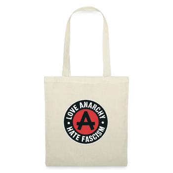 J’aime l’anarchie, je déteste le fascisme - Produits dérivés antifascistes - Sac en tissu - rouge - Devant