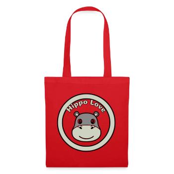 Hippo Love Hippo Logo Badge - Tote Bag - red - Front