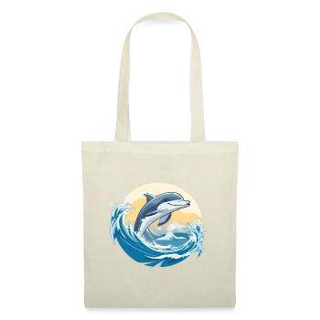 Dolphin jump over surf wave - Tote Bag - red - Front