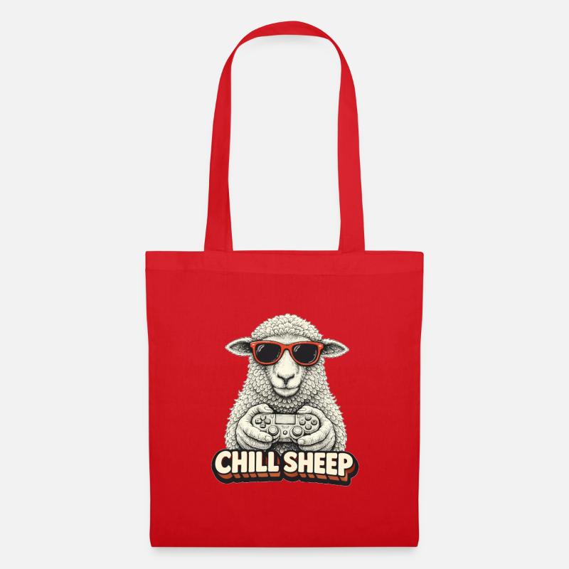 Chill Sheep Gaming Grafik - Stoffbeutel - Rot