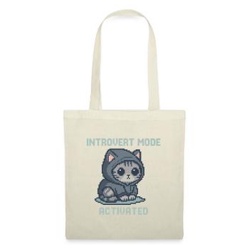 Introvert Mode – Hoodie-Katze in Pixelstil - Stoffbeutel - Rot - Vorne