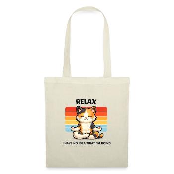 Relax Katze Meditative Chill - Stoffbeutel - Rot - Vorne