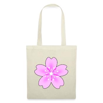 Fleur rose avec des rayons néon - Sac en tissu - rouge - Devant