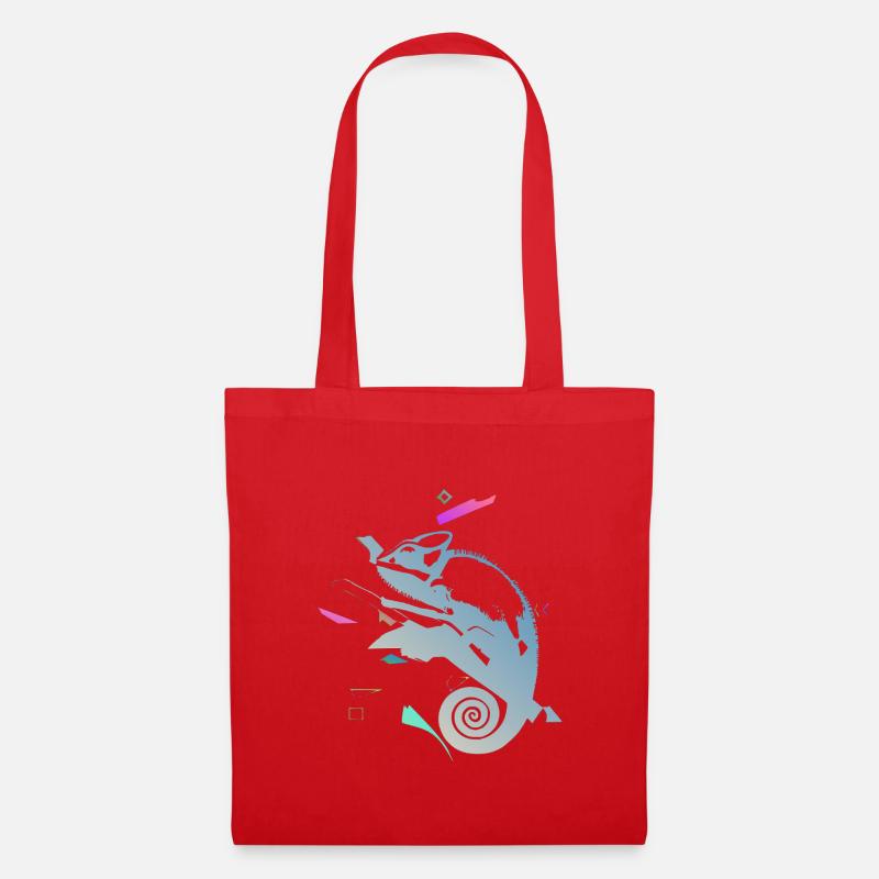 Spiral Chameleon in Neon Gradient - Tote Bag - red