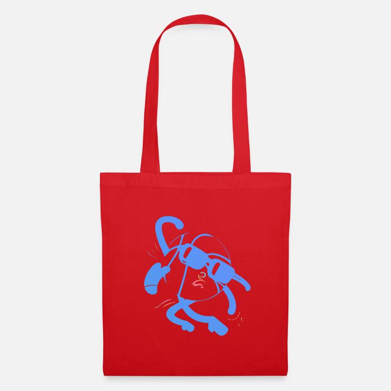 Blue ball - Tote Bag - red
