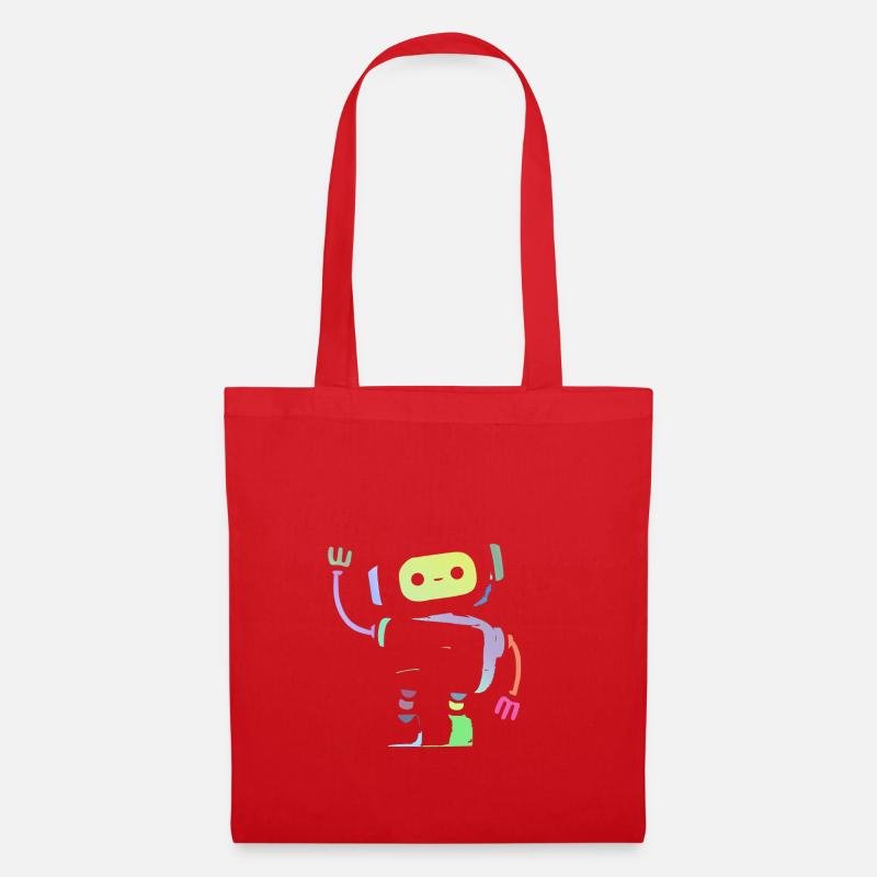 Robot pastel amusant - Tote Bag - red