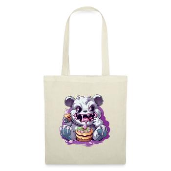 Cute panda monster with candy - Tote Bag - red - Front