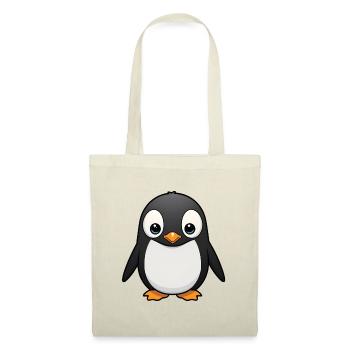 Dessin animé de pingouin câlin mignon - Sac en tissu - rouge - Devant