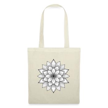 Blumenmandala mit feinen Blütenblättern, Ruhe und Harmonie - Stoffbeutel - Rot - Vorne