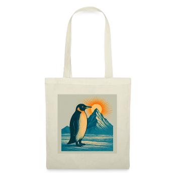 Pinguin im Sonnenaufgang am Bergmeer - Stoffbeutel - Rot - Vorne