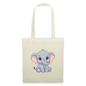 Cuddly baby elephant cartoon - Tote Bag - red - Front