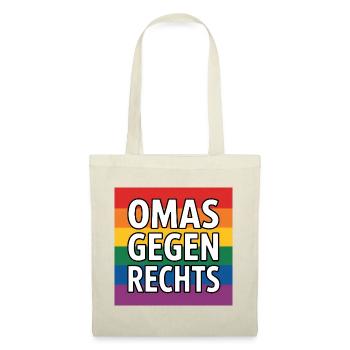 Omas gegen Rechts - Antifa Regenbogen Tee - Stoffbeutel - Rot - Vorne