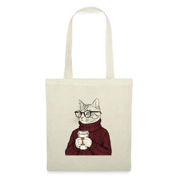 Sophisticated Coffee Cat - Tote Bag - red - Front