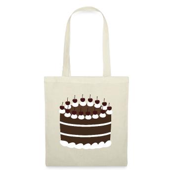 Gâteau à étages Forêt Noire Cerise et Chocolat - Sac en tissu - rouge - Devant