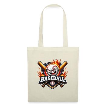 Mascotte de baseball enflammée - Sac en tissu - rouge - Devant