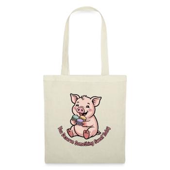 Petit cochon sucré avec du macaron - Sac en tissu - rouge - Devant