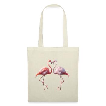 Duo Cœur de flamant rose - Sac en tissu - rouge - Devant