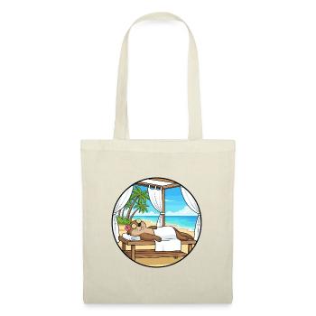 Beach Spa Otter Animal Relaxing Art - Tote Bag - red - Front