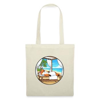 Beach Spa Fox Animal Relaxing Art - Tote Bag - red - Front