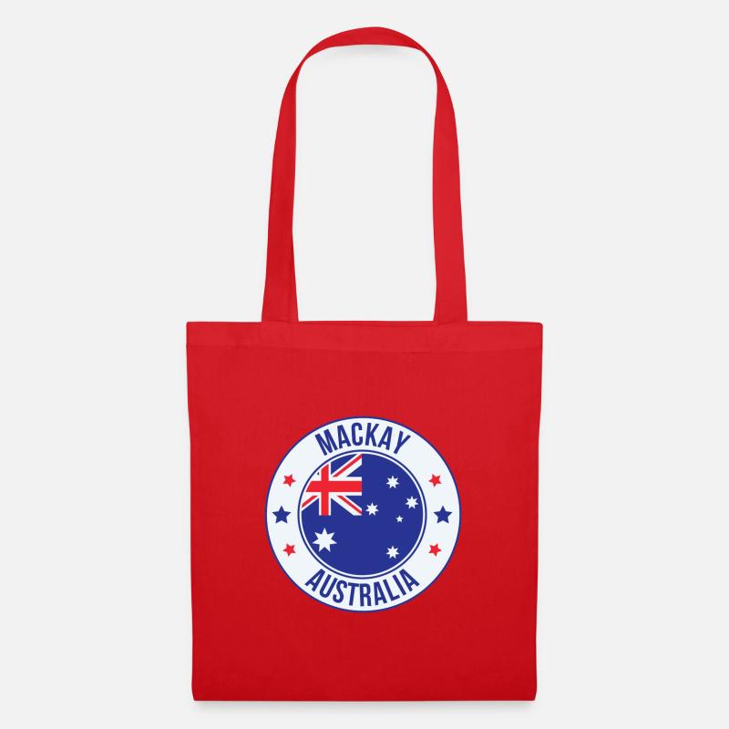 Mackay Australia Circular Emblem - Tote Bag - red
