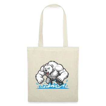 Polar Bear Muscular Maskottchen Polar Bear Gym - Stoffbeutel - Rot - Vorne