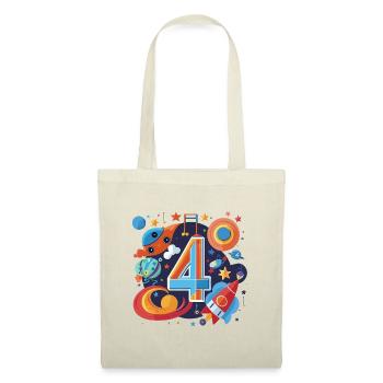 Space 4th Birthday Rocket World - Tote Bag - red - Front