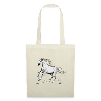 White Horse Thoroughbred Trotting Equestrian Elegance - Tote Bag - red - Front