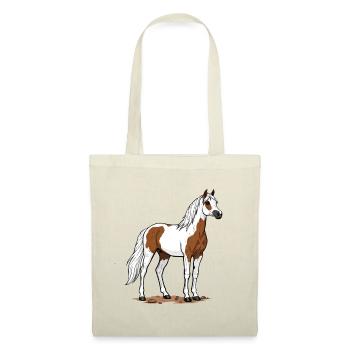 Brown and White Piebald Horse Equestrian Elegance - Tote Bag - red - Front