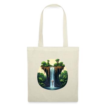 Alien at the waterfall in the jungle - Tote Bag - red - Front