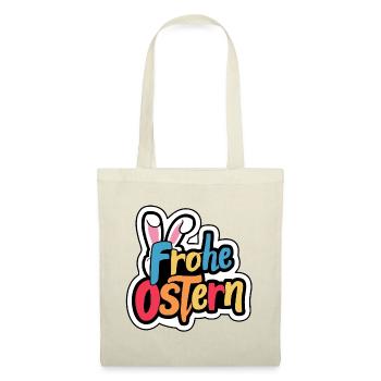 Frohe Ostern Hase - Stoffbeutel - Rot - Vorne