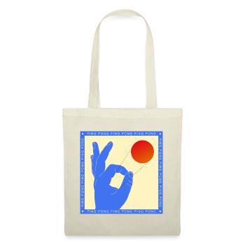 Retro-Pop-Art-Tischtennis-Flick-Grafik - Stoffbeutel - Rot - Vorne