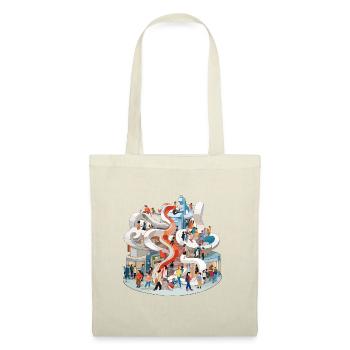 Colorful multi-stick slide full of people - Tote Bag - red - Front