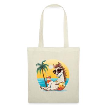 Sunny Beach Llama on Vacation - Tote Bag - red - Front