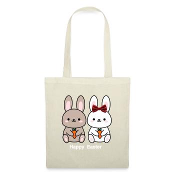 Joyeuse Pâques Chemise de Couple de lapins mignons - Sac en tissu - rouge - Devant