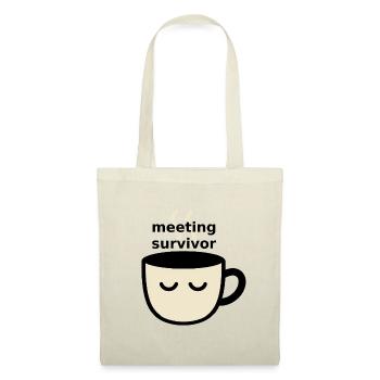 Meeting Survivor Coffee Meme Shirt - Tote Bag - red - Front