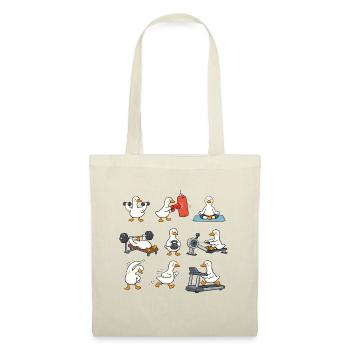 Funny Fitness Ducks – Cute Workout Duckies - Tote Bag - red - Front