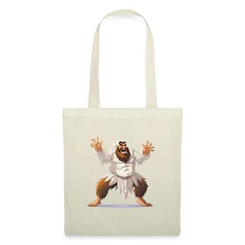 Yeti warrior in white loincloth - Tote Bag - red - Front