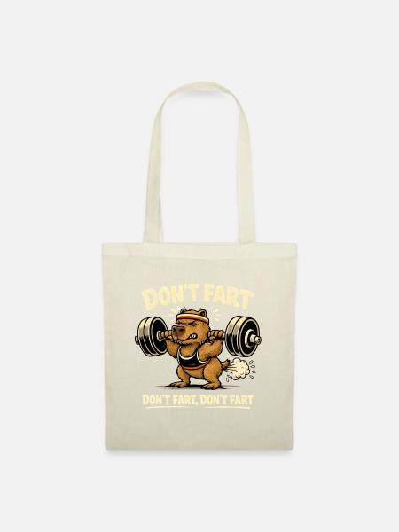 Lustiges Gym Capybara - Don't Fart - Gewichtheben - Stoffbeutel - Rot