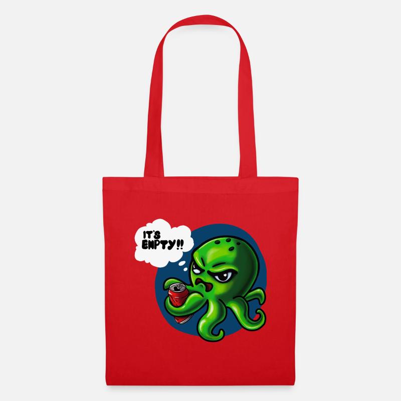 Grumpy Kraken - Sac en tissu - rouge