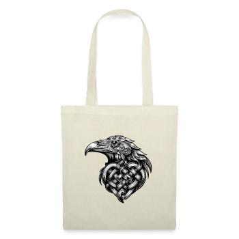Adler-Illustration Schwarzer Tattoo-Stil - Stoffbeutel - Rot - Vorne