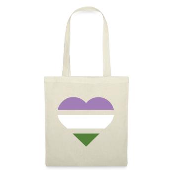 Pride Flag Heart · Genderqueer - Tote Bag - red - Front