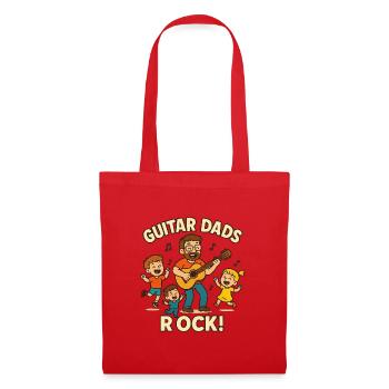 Guitar Dads Rock! Lustiges Gitarren Papa Shirt - Stoffbeutel - Rot - Vorne