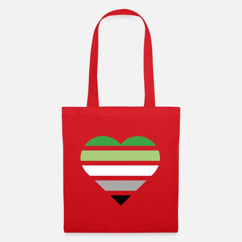 Pride Flag Heart · Aromantic - Tote Bag - red