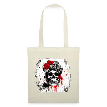 Rose Skull with Headphones - Tote Bag - red - Front