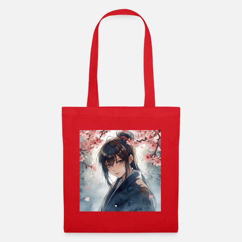Hanfu under cherry blossoms - Tote Bag - red