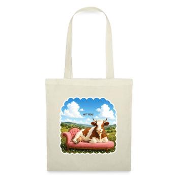 Not Today – Relaxed Cow on Sofa - Tote Bag - red - Front