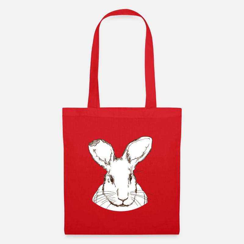 Lapin - Sac en tissu - rouge