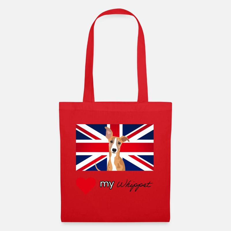 LUVMYWHIPPET (Black text, Vibrant) - Tote Bag - red