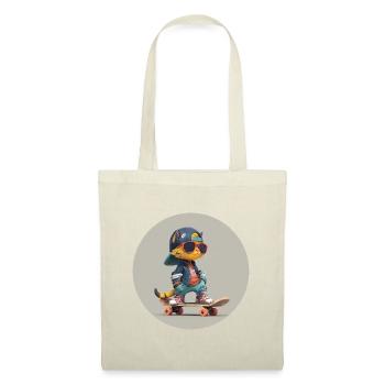 Chat skateur - Sac en tissu - rouge - Devant